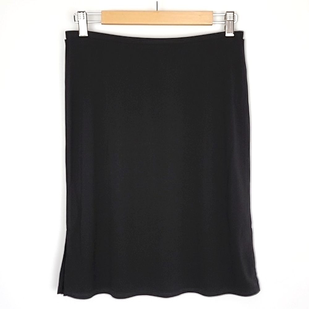 Banana Republic Women's Black Knee-Length Lightweight Stretch Side Slit Skirt S